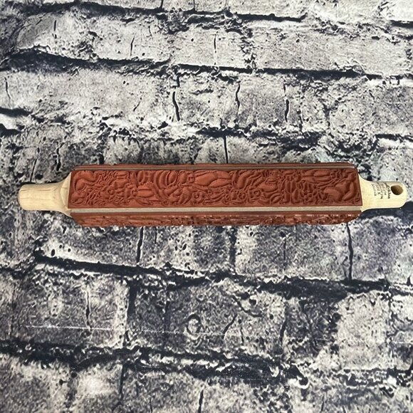 JudiKins Bollio Animals Wood Rubber Stamp Rolling Pin 4 Sided 6808K - Picture 7 of 12